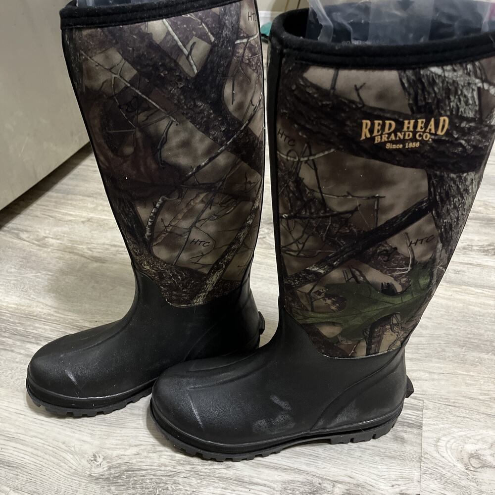 Red Head Brand Co. Men's Tall Camo Hunting Fishing Rain Waterproof Boots Size 7